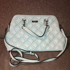 Kate Spade light blue quilted cross body purse